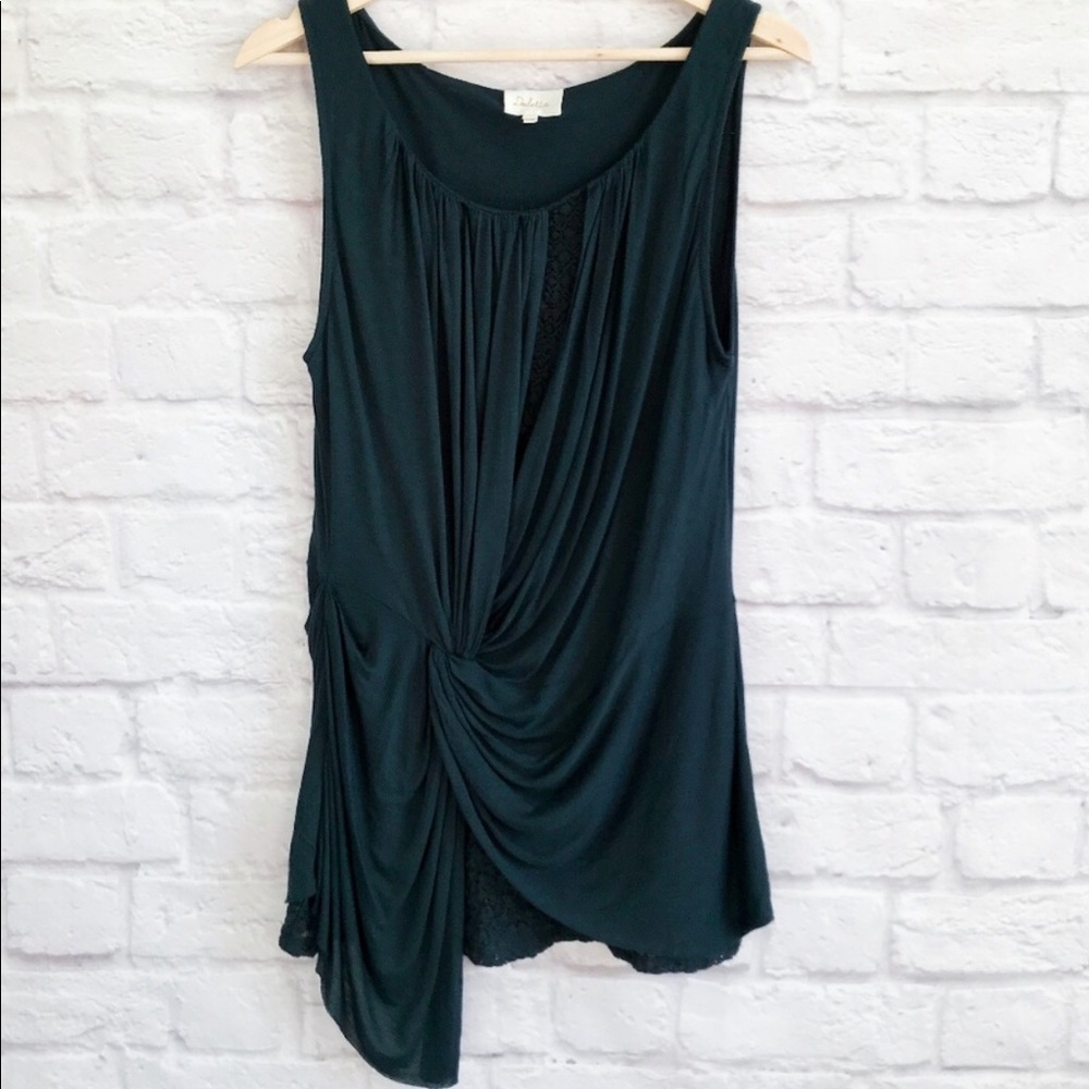 Anthropologie Deletta Layered Emerald Top
